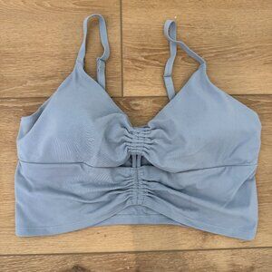 Athleta Baby Blue Cinch Longline A-C Ruched Sports Bra Size M